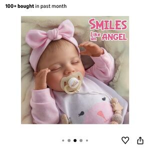 Reborn Baby Doll Pink Bow Headband Pacifier Nursery Outfit
